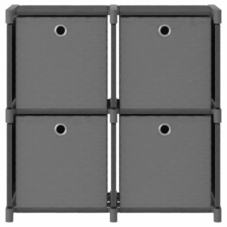 Kast met 4 vakken met boxen 69x30x72,5 cm stof grijs 2
