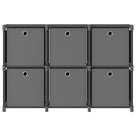 Kast met 6 vakken met boxen 103x30x72,5 cm stof grijs 2