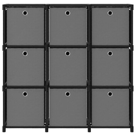Kast met 9 vakken met boxen 103x30x107,5 cm stof zwart 2