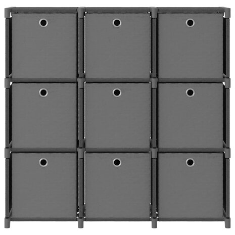 Kast met 9 vakken met boxen 103x30x107,5 cm stof grijs 2