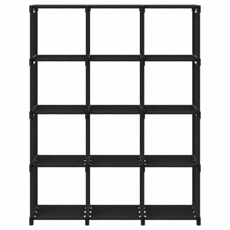 Kast met 12 vakken 103x30x141 cm stof zwart 2
