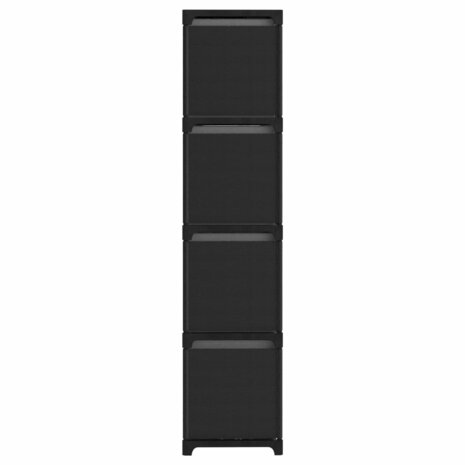 Kast met 12 vakken met boxen 103x30x141 cm stof zwart 3
