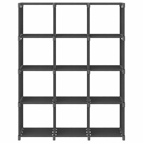 Kast met 12 vakken 103x30x141 cm stof grijs 2