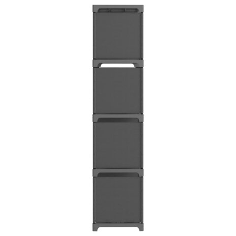 Kast met 12 vakken 103x30x141 cm stof grijs 3