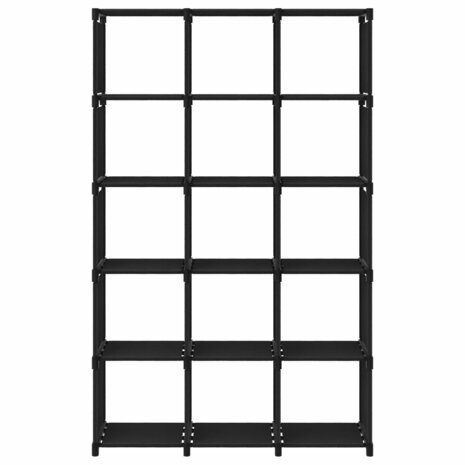 Kast met 15 vakken 103x30x175,5 cm stof zwart 2