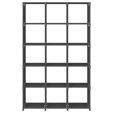 Kast met 15 vakken 103x30x175,5 cm stof grijs 2