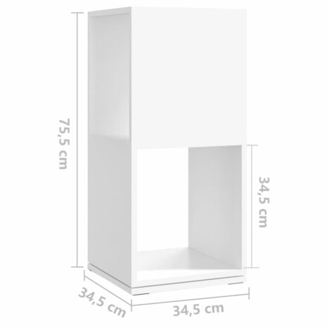 Draaikast 34,5x34,5x75,5 cm spaanplaat wit 7