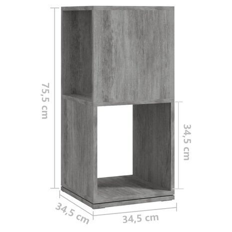 Draaikast 34,5x34,5x75,5 cm spaanplaat betongrijs 7