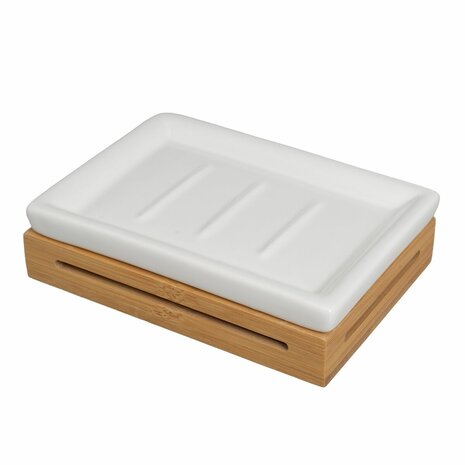 Badset Wit Natuurlijk Keramisch Bamboe 25,5 x 7,5 x 23,5 cm 3 Onderdelen 4