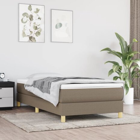 Boxspring met matras stof taupe 80x200 cm 1