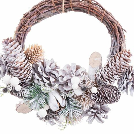 Kerstkroon Multicolour Rotan Plastic Foam Ananas 24 x 22 x 8 cm 4