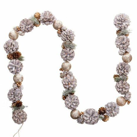 Kerstkrans Wit Gouden Plastic Foam Ananas 150 cm 3