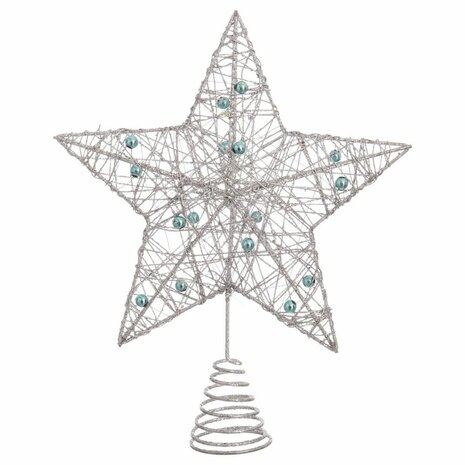 Kerstster Zilverkleurig Metaal 20 x 5 x 25 cm 2