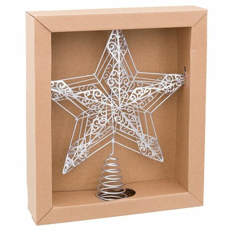 Kerstster Zilverkleurig Metaal 25 x 5,5 x 30 cm 1