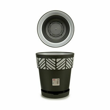 Zelfwaterende bloempot Stefanplast Orfeo Antraciet Plastic 29 x 29 x 29 cm (6 Stuks) 3