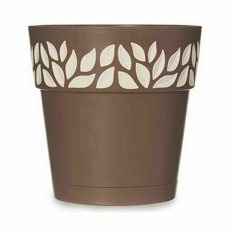 Zelfwaterende bloempot Stefanplast Cloe Bruin Plastic 15 x 15 x 15 cm (12 Stuks) 2