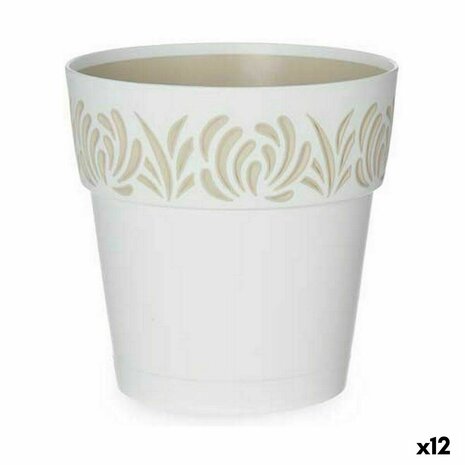 Zelfwaterende bloempot Stefanplast Gaia Wit Plastic 15 x 15 x 15 cm (12 Stuks) 1
