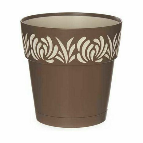Zelfwaterende bloempot Stefanplast Gaia Bruin Plastic 15 x 15 x 15 cm (12 Stuks) 2