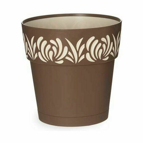 Zelfwaterende bloempot Stefanplast Gaia Bruin Plastic 19 x 19 x 19 cm (12 Stuks) 2