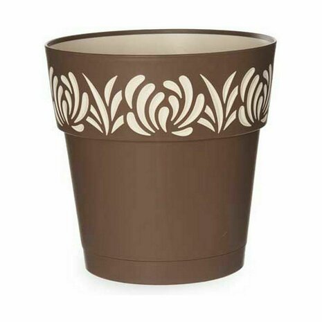 Zelfwaterende bloempot Stefanplast Gaia Bruin Plastic 25 x 25 x 25 cm (6 Stuks) 2