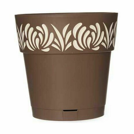 Zelfwaterende bloempot Stefanplast Gaia Bruin Plastic 25 x 25 x 25 cm (6 Stuks) 3