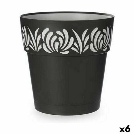 Zelfwaterende bloempot Stefanplast Gaia Antraciet Plastic 29 x 29 x 29 cm (6 Stuks) 1