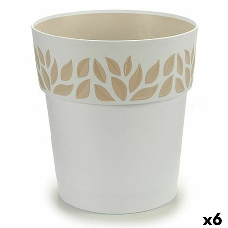 Zelfwaterende bloempot Stefanplast Cloe Wit Plastic 25 x 25 x 25 cm (6 Stuks) 1