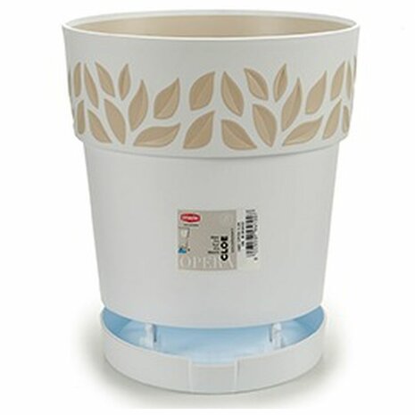 Zelfwaterende bloempot Stefanplast Cloe Wit Plastic 25 x 25 x 25 cm (6 Stuks) 3