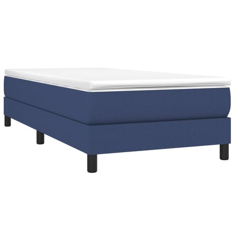 Boxspring met matras stof blauw 80x200 cm 3