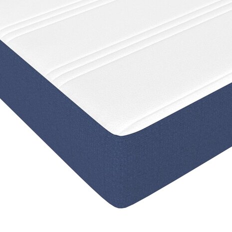 Boxspring met matras stof blauw 80x200 cm 8