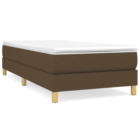 Boxspring met matras stof donkerbruin 90x190 cm 2