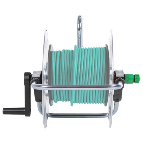 Slanghaspel voor 50 m 1/2" of 35 m 3/4" slang wandmontage staal 2