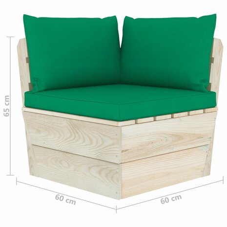 Tuinbank 2-zits met kussens pallet vurenhout 7