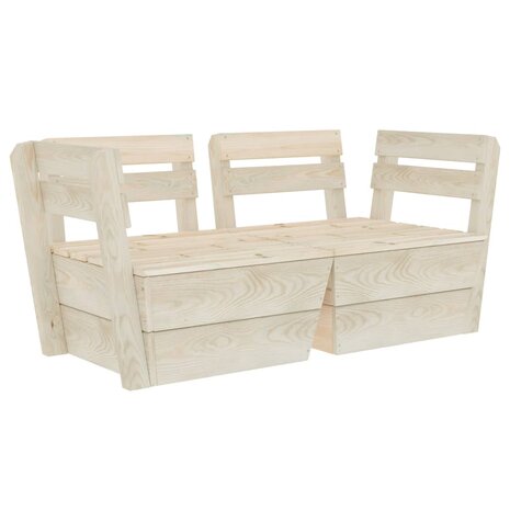 Tuinbank 2-zits pallet geïmpregneerd vurenhout 2