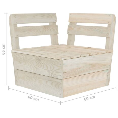 Tuinbank 2-zits pallet geïmpregneerd vurenhout 7