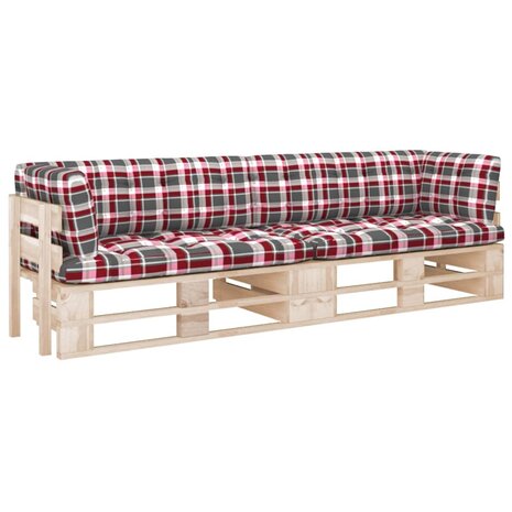 Tweezitsbank pallet met kussens geïmpregneerd grenenhout 1