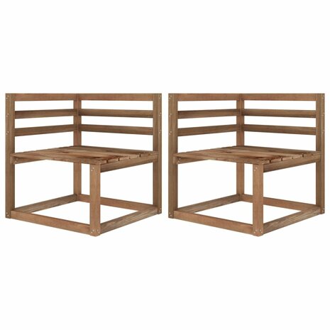 Tuinbank 2-zits pallet met lichtblauwe kussens grenenhout 3