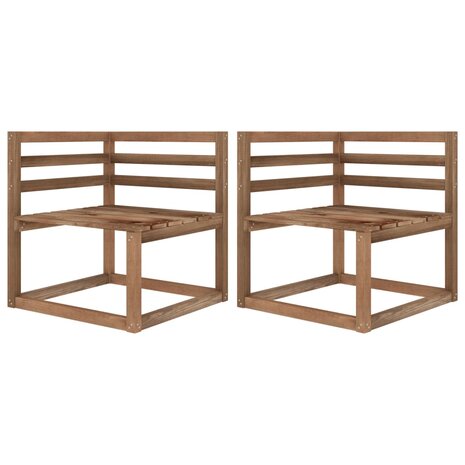 Tuinbank 2-zits pallet met groene kussens grenenhout 3