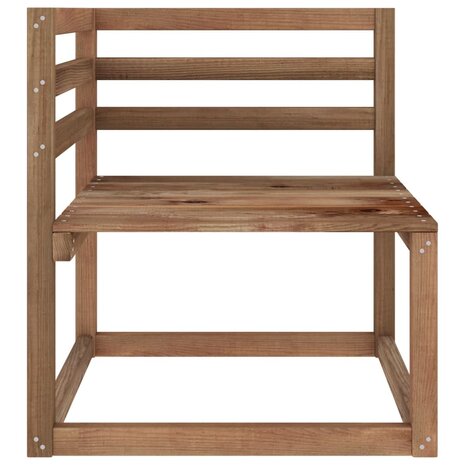 Tuinbank 2-zits pallet met groene kussens grenenhout 5