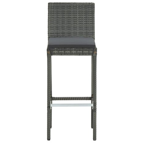 3-delige Tuinbarset met kussens poly rattan grijs 9