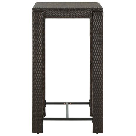 5-delige Tuinbarset met kussens poly rattan bruin 9