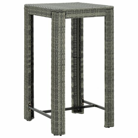 3-delige Tuinbarset met armleuningen poly rattan grijs 9