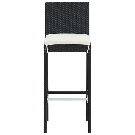 3-delige Tuinbarset met kussens poly rattan zwart 8