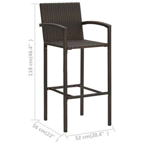 3-delige Tuinbarset bruin 9