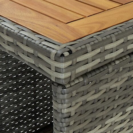 5-delige Tuinbarset met kussens poly rattan grijs 4