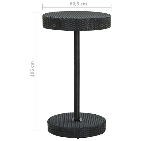 3-delige Tuinbarset met kussens poly rattan zwart 9