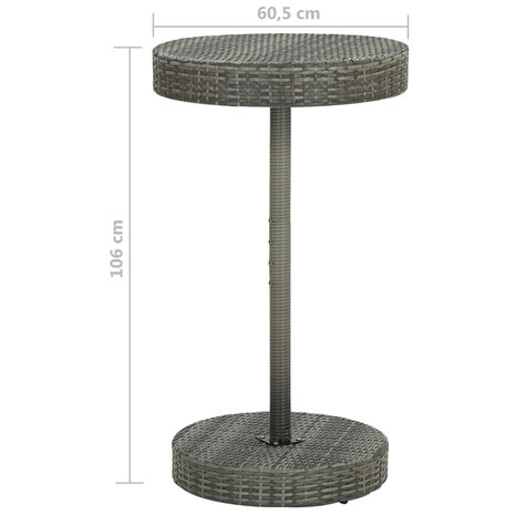 3-delige Tuinbarset met kussens poly rattan grijs 9