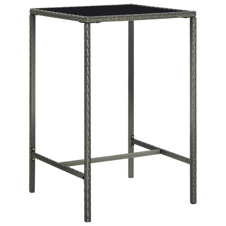 3-delige Tuinbarset met kussens poly rattan grijs 6