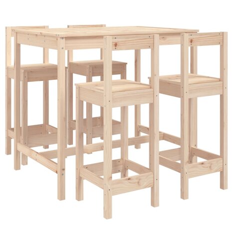 5-delige Barset massief grenenhout 2