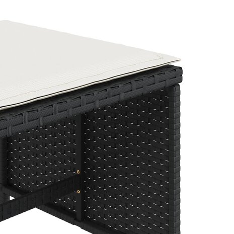 Tuinkrukken 4 st met kussens 41x41x36 cm poly rattan zwart 9